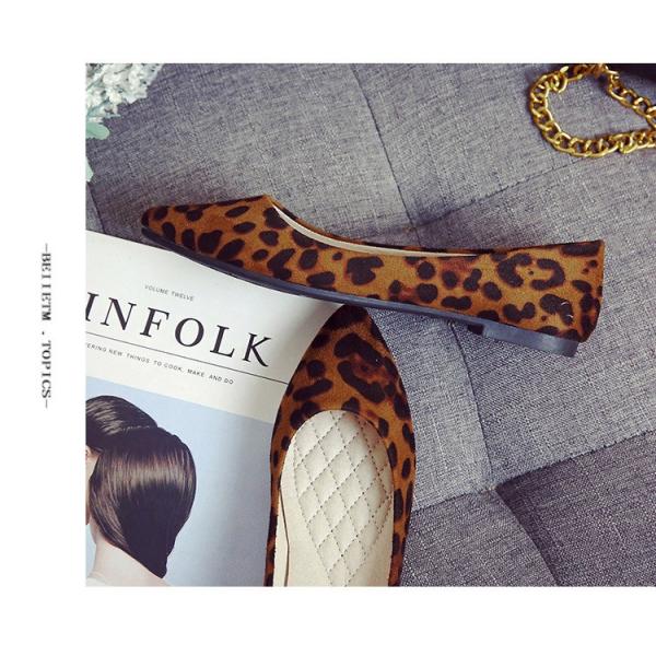 フラット ペタンコ ローヒール パンプス ポインテッドトゥ ひょう柄 レオパード レザー チェック ツイード