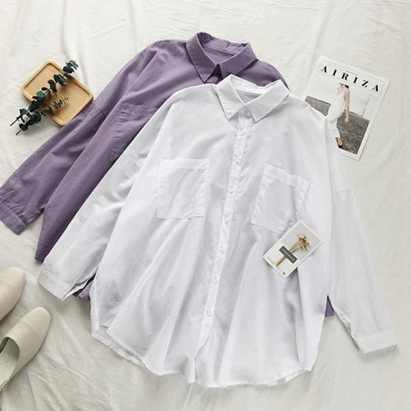 ロング シャツ ブラウス オーバーサイズ 韓国 紫 パープル 春 夏 レディース トップス メール便送料無料 Buyee Buyee Japanese Proxy Service Buy From Japan Bot Online