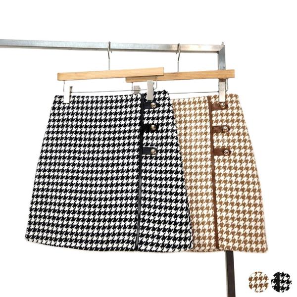キャロウェイ　チェック　プリーツスカート 千鳥格子　飾りベルト キャロウェイ チェック プリーツスカート 千鳥格子 飾りベルト