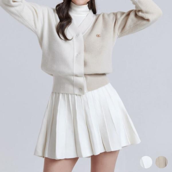 ゴルフウェア レディース 韓国 スカート ニット プリーツ Ａライン ミニスカート ニットスカート 秋 冬 おしゃれ かわいい フェミニン