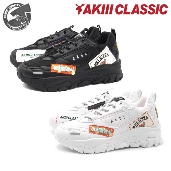 アキクラシック アーバントラッカー ワッペン ブラック ホワイト レディース スニーカー AKIII CLASSIC URBAN TRACKER WAPPEN AKC-0091