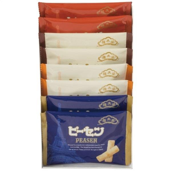 ★国内産の餅米を使い、榮太樓独自の製法で風味豊かに仕上げました。小分けの袋入りなので、常にサクサクとした軽い食感と、出来立て感のある香ばしさをお楽しみいただけます。●内容：ピーセン(ピーナッツ・海老うまくち・黒胡椒味・チーズ各2袋)●箱：1...