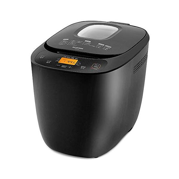 アイリスオーヤマ ホームベーカリー 1斤・2斤対応 選べる19メニュー レシピ付き パン 生地 ジャム 米粉パン ピザ 餅つき機 うどん ブラック IBM020B