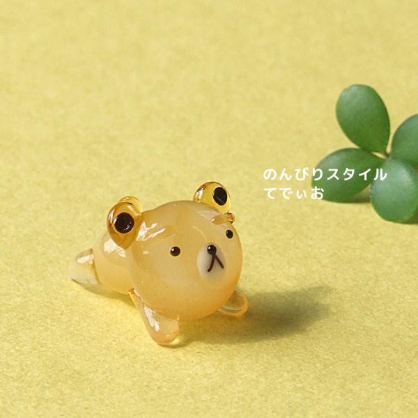 ガラス細工 ミニチュアガラス 熊 くま ベアー 雑貨 のんびりスタイル