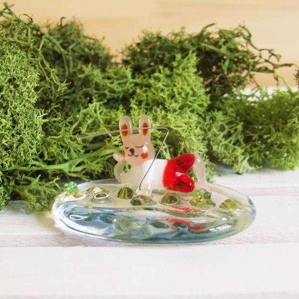 ミニチュア　うさぎ　お皿　限定版 うさぎ 雑貨 ガラス細工 ミニチュア ウサギ 置物 フォーカート