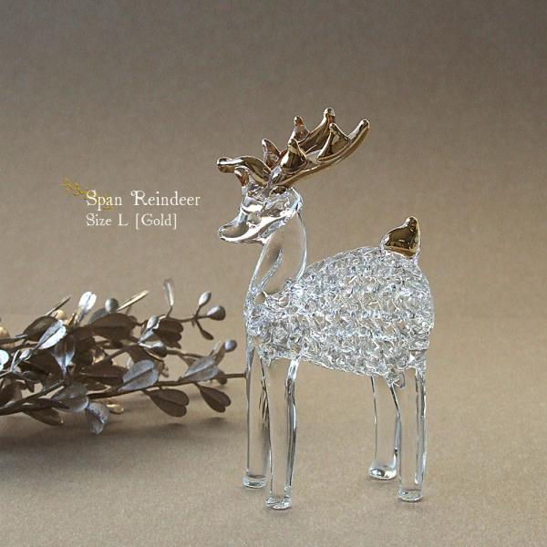 確認用ガラス細工　ミニチュア　トナカイ クリスマス 飾り ガラス細工 ミニチュア 動物 グラススクエア プチ