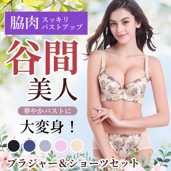 ブラジャー ショーツ セット 脇肉スッキリ 超盛ブラ U字型 育乳 バストトップ 谷間 脇高 垂れ胸 すっきり 美胸