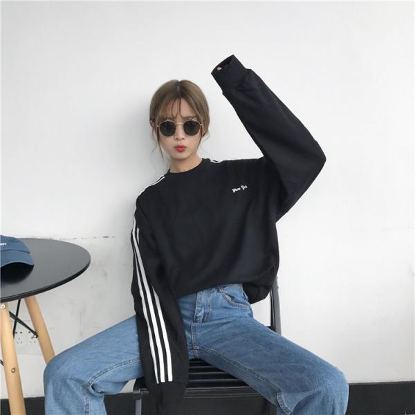 ライン トレーナー 韓国 オルチャン ストリート ロゴ アメカジ 原宿系 長袖 黒 K Pop スポーティー ダンス 衣装 トップス 2t 54 Buyee Buyee บร การต วกลางจากญ ป น ซ อจากประเทศญ ป น