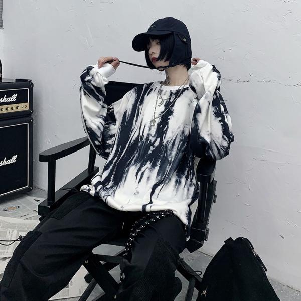 タイダイ トレーナー 韓国 オルチャン 原宿 ストリート ダンス 衣装 Hiphop ゆったり K Pop サブカル スウェット 黒 白 安い レディース 3t 1148 Buyee 日本代购平台 产品购物网站大全 Buyee一站式代购 Bot Online