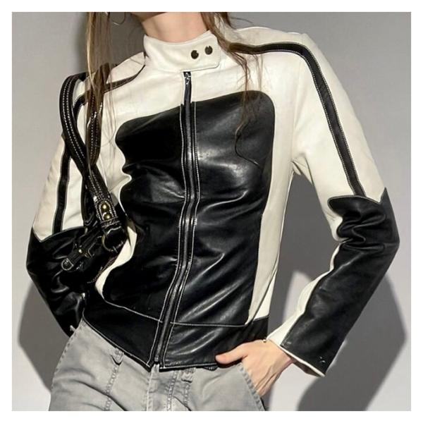 レーサー レザー ライダース ジャケット 韓国 ストリート HIPHOP