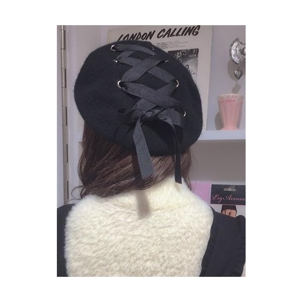 ベレー帽 韓国ファッション オルチャン ストリート リボン 編み上げ 原宿系 ダンス 衣装 K Pop 紐 ガーリー レースアップ 帽子 Acc 52 メール便ok Buyee Buyee Japanese Proxy Service Buy From Japan Bot Online