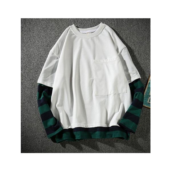重ね着風 Tシャツ 長袖 韓国 オルチャン ストリート アメカジ ダンス 衣装 K Pop ロンt 原宿系 ボーダー トップス T 2 メール便ok Buyee Buyee บร การต วกลางจากญ ป น ซ อจากประเทศญ ป น