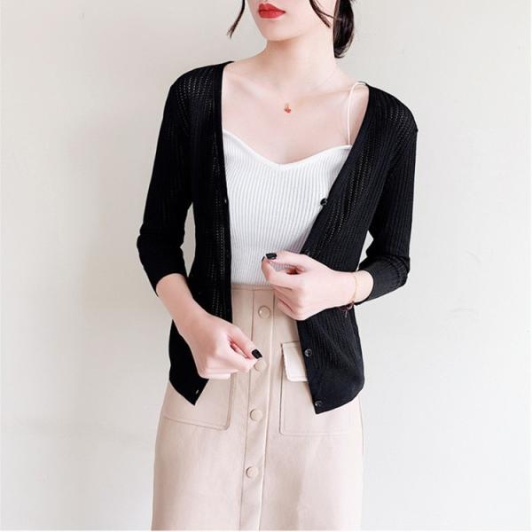 サマー カーディガン レディース シースルー サマーニットカーディガン ビスコース Uvカット 夏 薄手 肩掛け シンプル ｖネック 九分袖 無地 透け感 ショート丈 Buyee Buyee Japanese Proxy Service Buy From Japan Bot Online