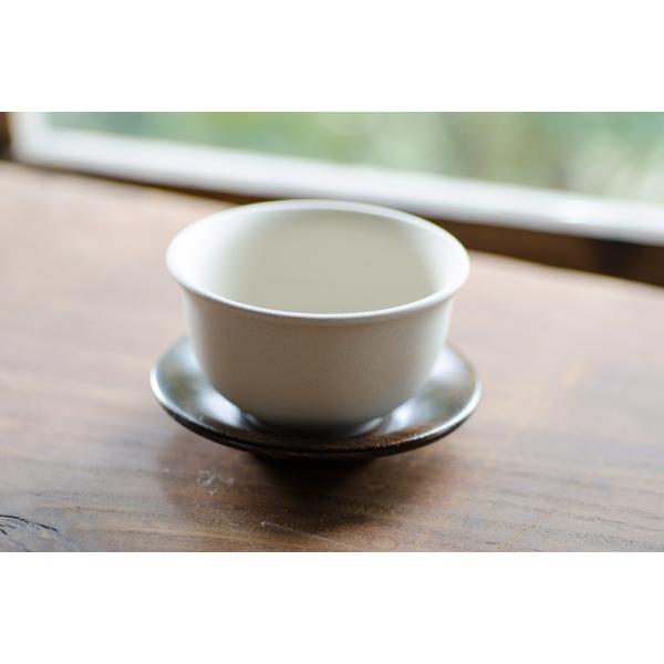 煎茶碗 普段使いの小振りな茶杯 白泥 白浜 Φ8.0cm*H4.5cm 70cc 常滑焼 都築豊