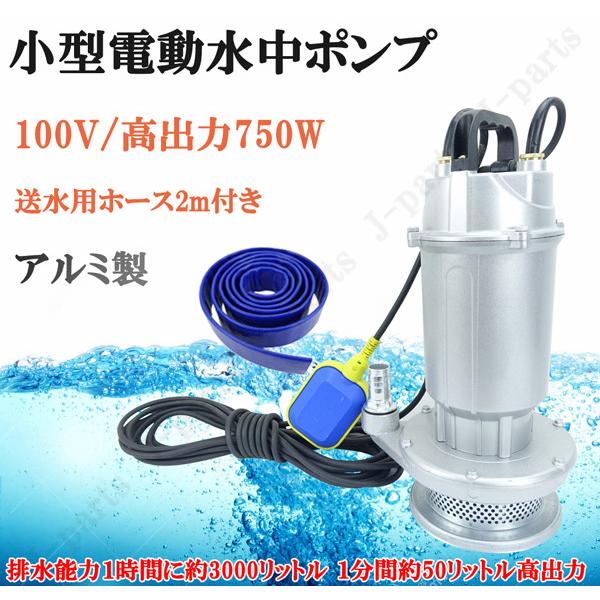 商品紹介動画付 水中ポンプ 電動 アルミ製 100V 750W 吐出量 最大50