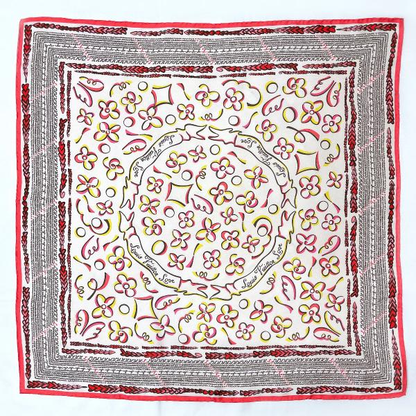 LOUIS VUITTON（ルイ・ヴィトン） スカーフ シルク100% ピンク ハート