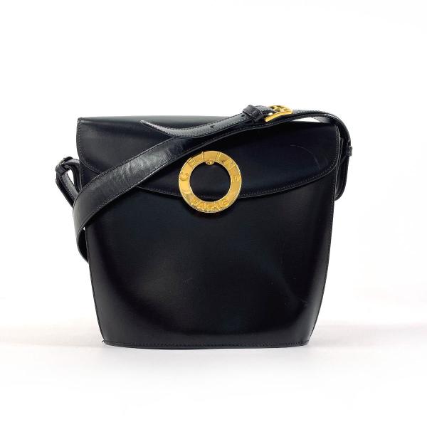 ビンテージ CELINE ブラックカチューシャ ゴールドサークルロゴ CELINE ボックススカーフ ヴィンテージ サークルロゴ ハンドバッグ