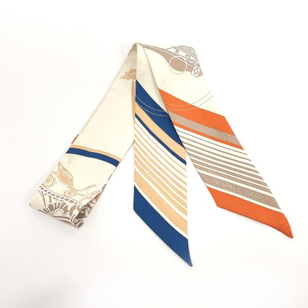 HERMES（エルメス） ツイリー シルク アイボリー バンドー 細め
