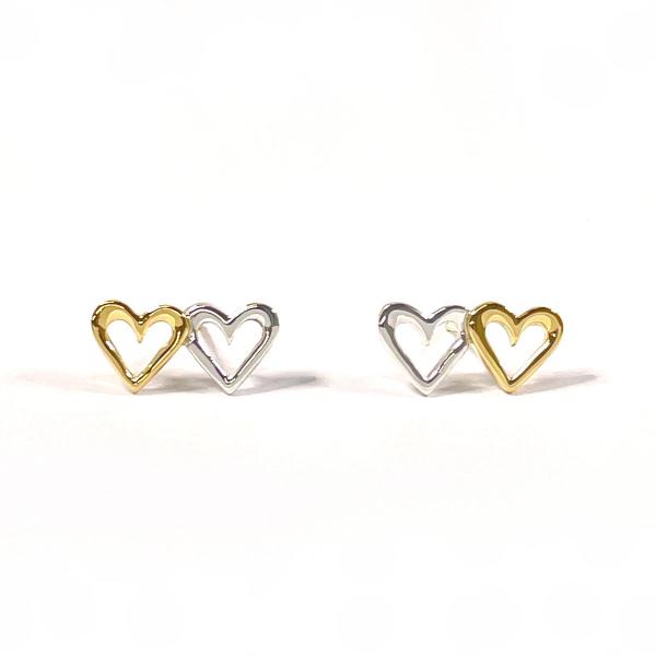 TIFFANY&Co.（ティファニー） ピアス ダブルハート シルバー925/K18