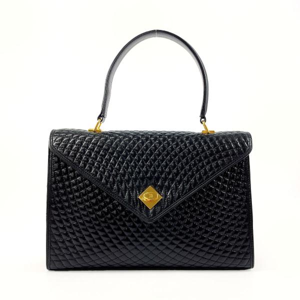 Bally（バリー） ハンドバッグ キルティング レザー ブラック ゴールド