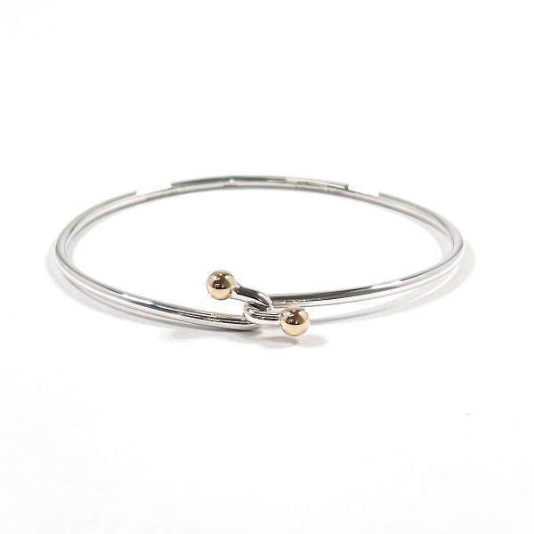 リン⭐︎Tiffany & Co. シルバー&ゴールドバングル TIFFANY&Co.（ティファニー） 新品同様 ラブ ノット バングル