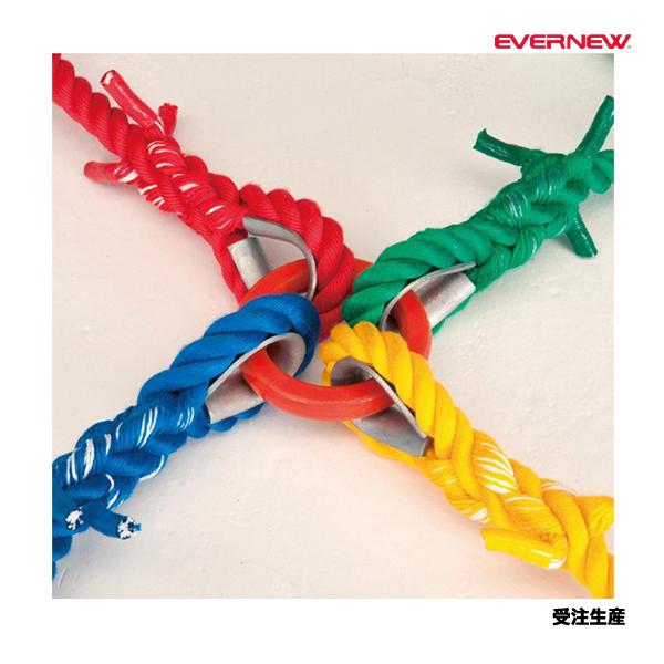 ４方向で引っ張り合いの新しい綱引きサイズ=ロープ：直径30mm、長さ10m ／本、リング：直径16cm、太さ25mm ［ 自重=22kg ］・カラー=赤・青・黄・緑 ・材質=ロープ：ポリプロピレン、リング：スチール ・末端テープ加工 ・ロー...