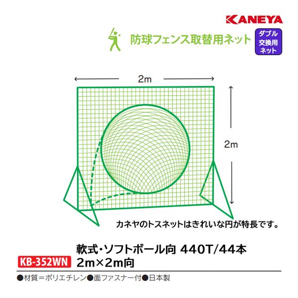 KANEYA（カネヤ） 野球 軟式向 取替用ネット トス 44本 ダブルネット
