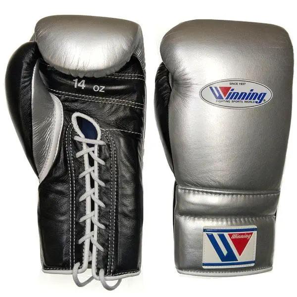 14オンス MS-500-SLVBLK1 ウイニング ボクシンググローブ ひも式