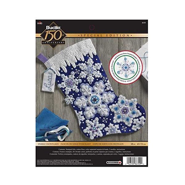 Bucilla 46cm Christmas Stocking Felt Applique Kit  86709 Sparkle Snowfla