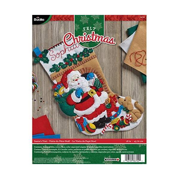 Bucilla 86702 Santa's Visit Stocking Felt Applique Kit  Multi-colour