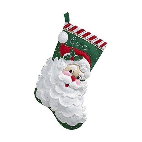 Bucilla Jolly Saint Nick Stocking Felt Applique Kit-18-inch Long by Buci