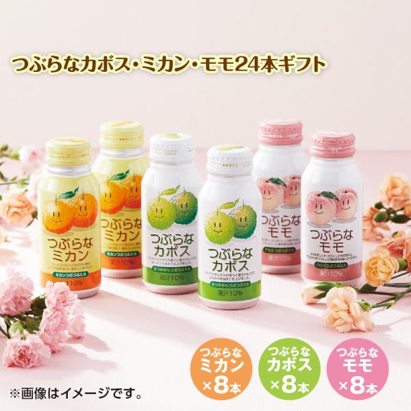 母の日 ジュース ギフト 花以外 つぶらなカボス・ミカン・モモ24本