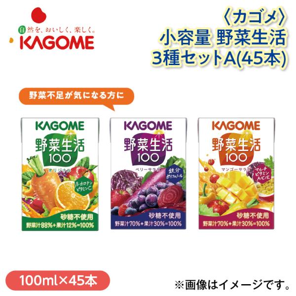 爆買 ＜カゴメ＞小容量　野菜生活３種セットＡ（４５本）
