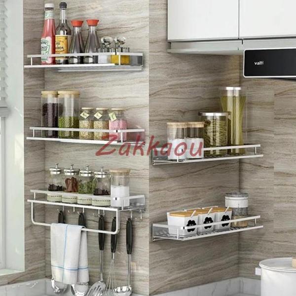 ■ 品名：キッチンラック■ 素材：超々ジュラルミン■ 用途：調理グッズ収納■ タイプ：全12タイプ■ サイズ：写真参考■ 耐荷重：20kgまで■ 取り付け方：2way（貼り付け/ビス止め）人気検索ワード：キッチン 収納 調味料ラック 調味料...