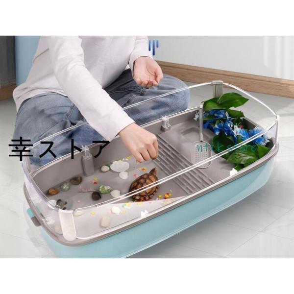 商品名：亀の水槽飼育ケース素　材：アクリル+ABSカラー：水色サイズ：図に参照生産国：中国注意事項 モニターの発色により実際の商品と異なって見える場合がございます。