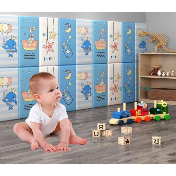 商品名:ウォールクッション 5枚セット 壁クッション 子供セーフティーグッズ テープ付き ケガ防止 衝撃吸収 コーナークッション クッションマット 35*70cm 宇宙飛行士 かわいい                            ...