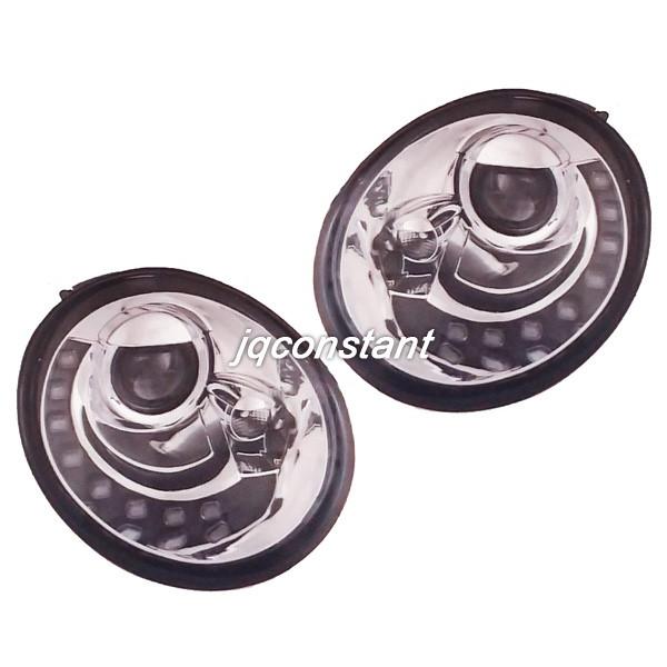 ニュービートル用ヘッドライト左右（中古）ジャンク品か扱い ニュービートル 前期用 1999-2005y LED付 ヘッドライト クローム仕様