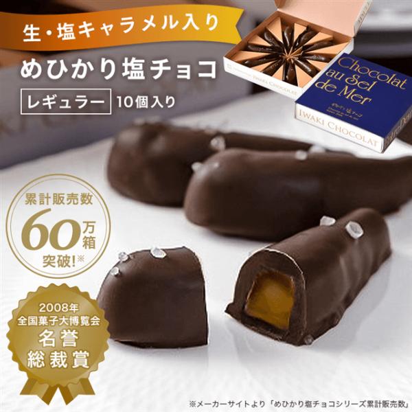 【福島】いわきチョコレートめひかり塩チョコ(レギュラー）１０個　 送料無料　【チョコ】