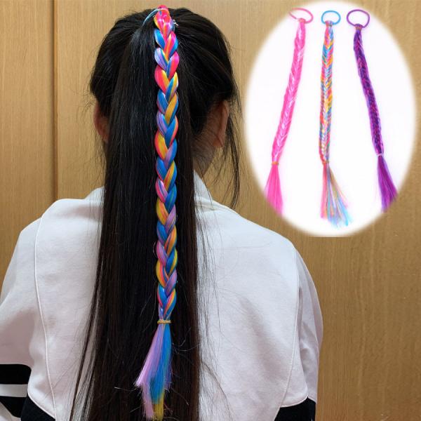 ヘアアクセサリー エクステ ロング編み込みウィッグ 子供 キッズ