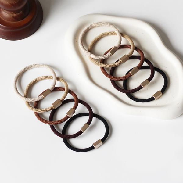 JSfashionヘアゴム 5色セット 5個セット シンプル プチプラ お得 ヘアアクセサリー 黒 髪留め ヘッドアクセサリー 成人式 二次会 acc00039