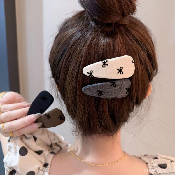 ヘアピン 全4色 起毛 秋冬 リボン 大きめ 黒 茶 ヘアアクセサリー 髪留め 上品 エレガント 普段使い パーティー お呼ばれ 可愛い レディース ギフト