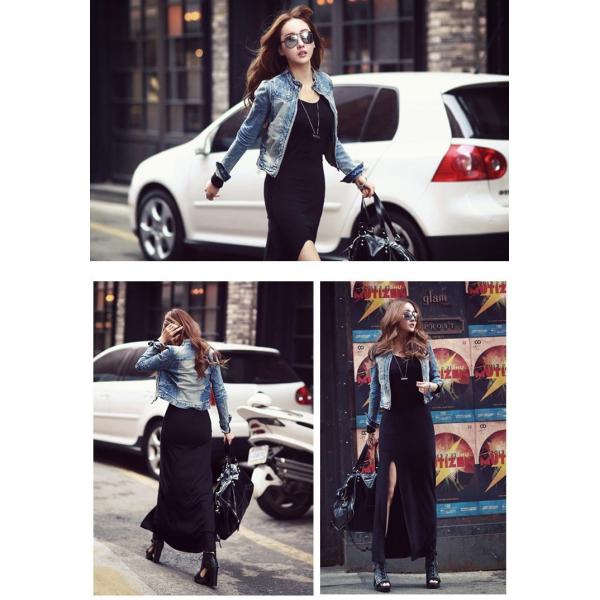 アウトレット 深いスリット入り カットソー生地長袖ロングワンピース ラウンドネック S Xxl 大きいサイズ ブラック セクシー Jsファッション Buyee Buyee Japanese Proxy Service Buy From Japan Bot Online