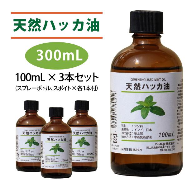 天然ハッカ油100mL　ガラス瓶 お買い得たっぷり詰め替えに 2本で送料無料