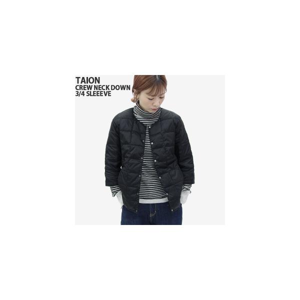 [クーポンで15%OFF]タイオン/TAION クルーネック7分袖ダウンジャケット インナーダウン CREW NECK DOWN 3/4 SLEEVE TAION-014 メンズ