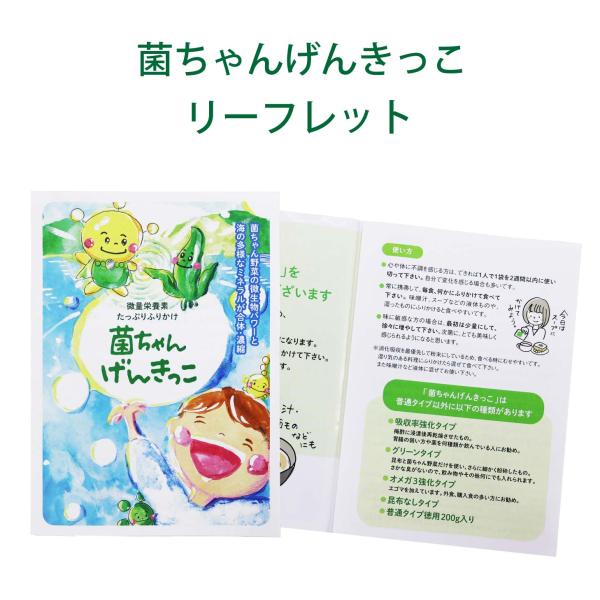 菌ちゃんげんきっこの魅力がわかるリーフレットです。腸活 免疫 リーフレット 取説 説明書