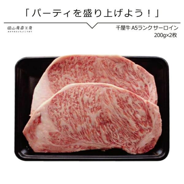 ステーキ肉 千屋牛専門店のサーロインステーキ200g 2枚 A5ランク 送料無料