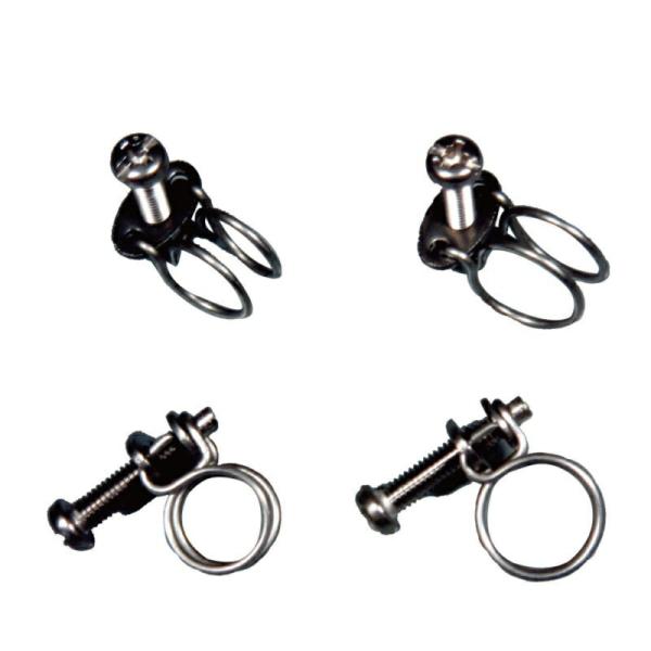 主に自動車、二輪の製造ラインでの使用が多いクランプ。オールステンレスのため耐蝕性、耐久性に優れています。ロングスクリュー設計で作業性の向上、ライナー設計で内側からのゴムホースの突出防止をする計算しつくされたされた構造です。マイナス溝のボルト...