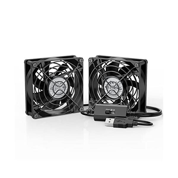 ELUTENG USBファン 8cm 2連 小型ファン 3段階風量調節 USB扇風機 冷却クーラー 強力 卓上 ミニファン 静音 送風機 PC :1b7e0d9d0811:JSSストア 通販 GDSTIME 9225 9cm 92mm x 25mm 5V DC USB 軸流ファン換気扇 パソコン 冷却ミニ ファン 卓上扇風機 DI