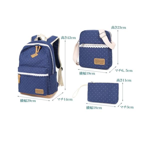 3点セット リュックサック レディース 水玉 大容量 かわいい リュック 災害対策 非常用 防災 備え 高校生 通学 リュック 通学 リュックサック 女子 男子 中学生 Buyee 日本代购平台 产品购物网站大全 Buyee一站式代购 Bot Online