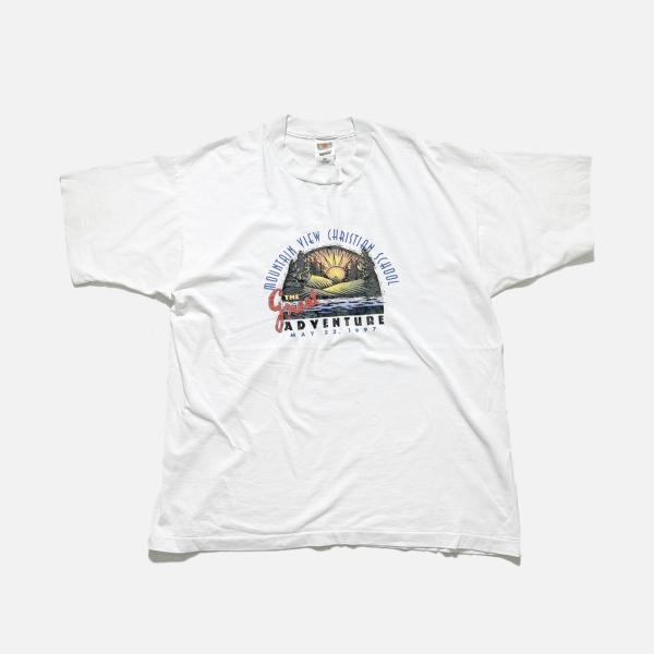 中古 FRUITS OF THE LOOM フルーツオブザルーム プリント Tシャツ ホワイト 古着 UR-0029